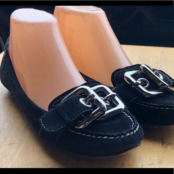 Ruby&Bloom Massey Women's BLACK Patent Leather Flats buckle  Shoes Size 7.5M - Picture 1 of 11